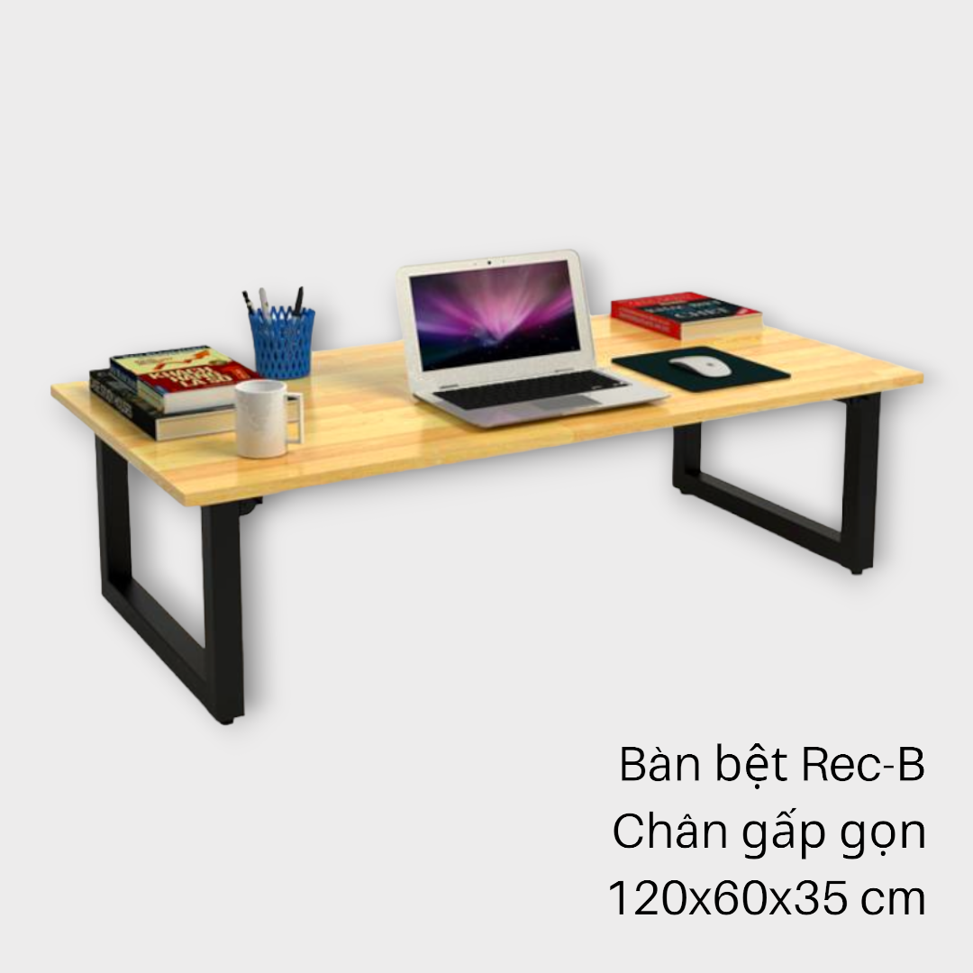 [Freeship] Bàn ngồi bệt IBIE Rec-B gấp gọn mặt gỗ 120x60x35cm, chân sắt sơn tĩnh điện, tùy chọn màu sắc, thiết kế thông minh, đa dụng, chất lượng xuất khẩu