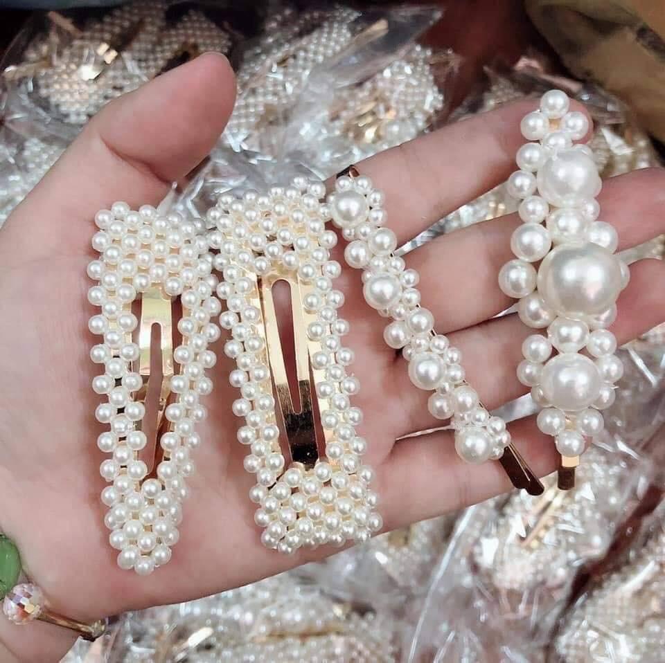 [HCM]Kẹp tóc ngọc trai Mabuu store (SET 4 CÁI)