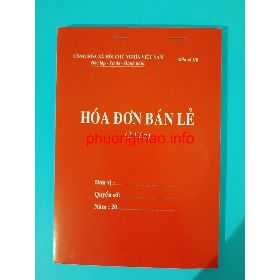 Hoá đơn bán lẻ giấy carbon - Dày 100 trang .