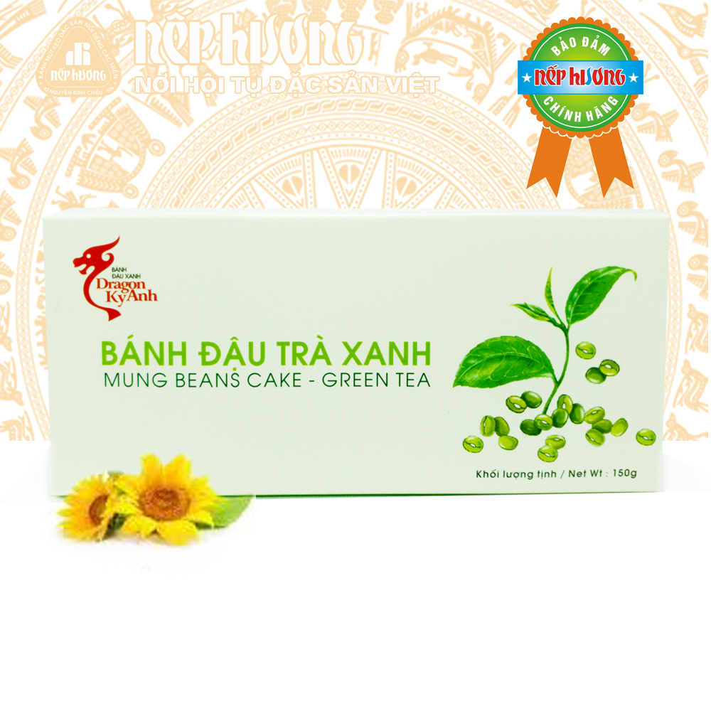 Bánh đậu xanh trà xanh - Rồng vàng Kỳ Anh - Hộp 150g - Đặc sản Hải Dương