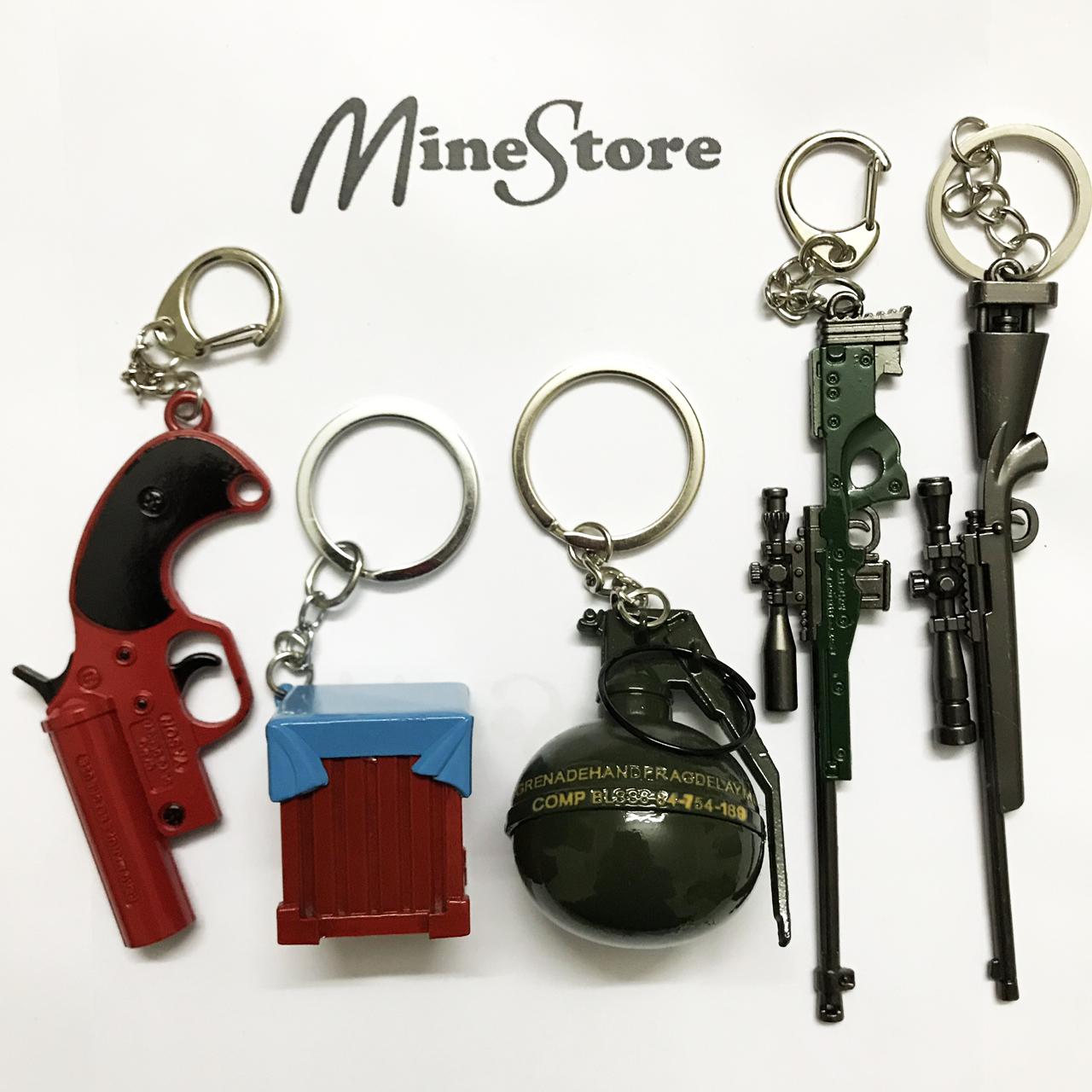 5 Móc Khóa PUBG: FlareGun, Frag Gre, AWM và M24 PUBG, Thính Hoặc Mũ 3 (2 Lựa chọn)