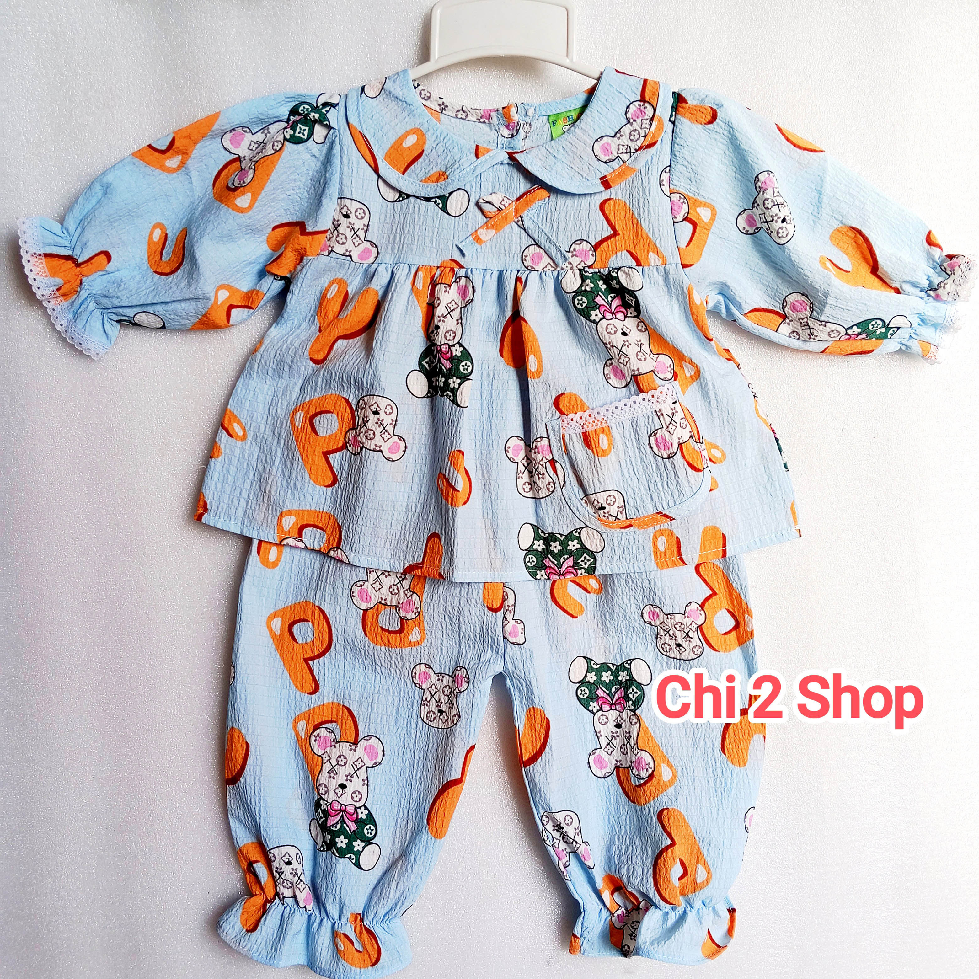 Girls' Long-Sleeved Clothes C2H35, Rice Foam Set, Newborn Children's Clothes, Children's Clothes under 3 Years Old, Cheap, Cool Home Clothes - 5