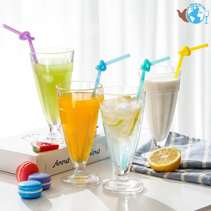 Bộ 6 ly thủy tinh uống sinh tố ly thủy tinh kiểu uống nước ép uống cafe chất lượng