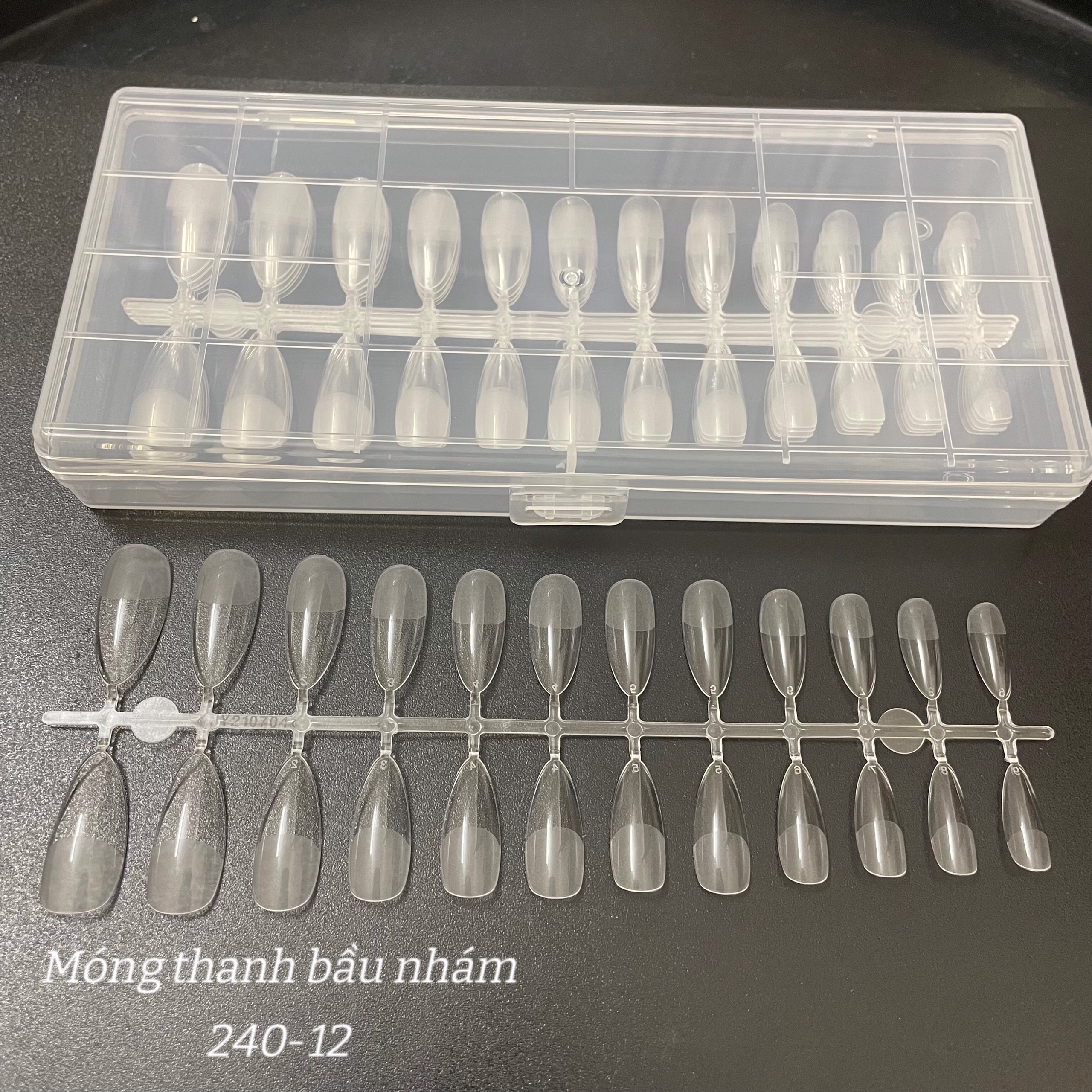 Móng úp thanh nail , Móng úp phom vuông , nhọn , thang , bầu nhám hộp 10 thanh 240 móng