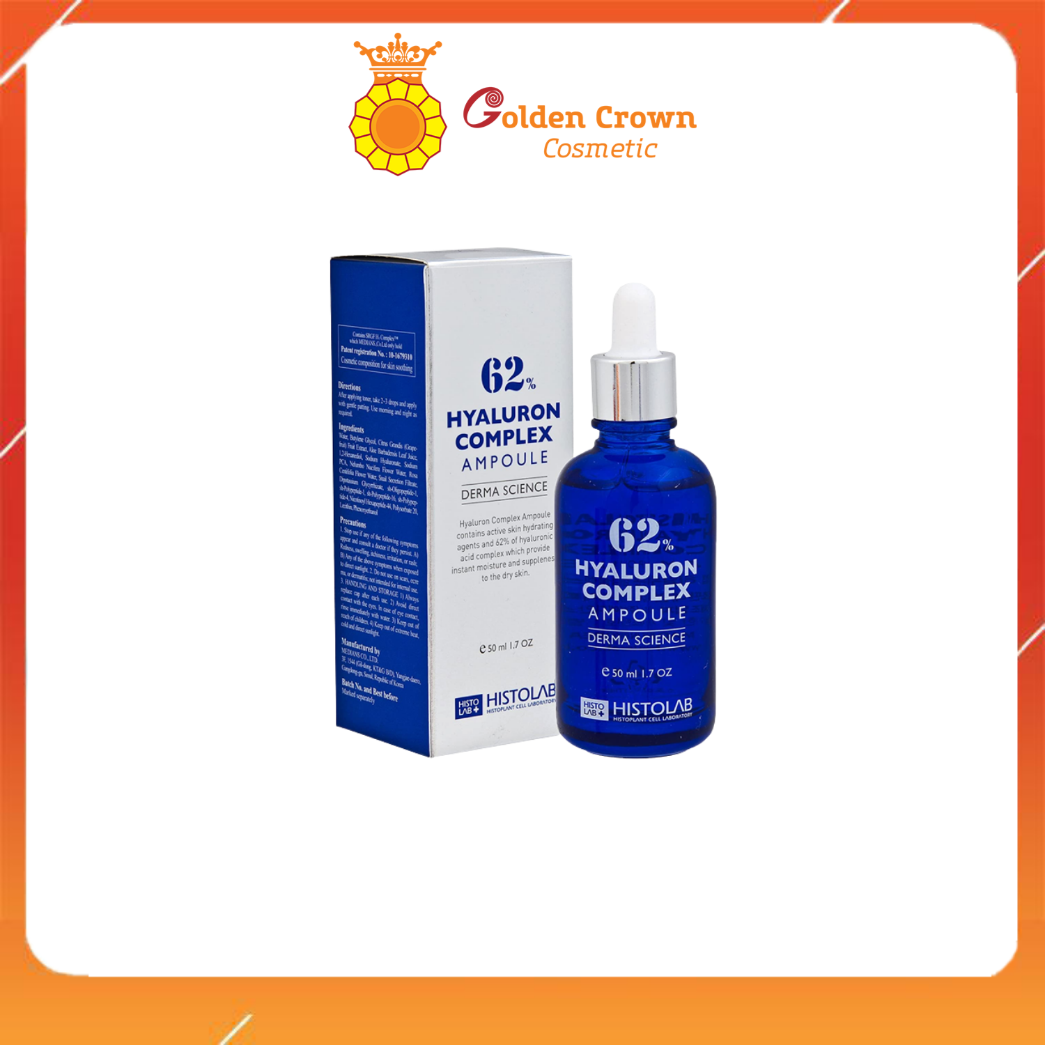 Tinh chất cấp ẩm và phục hồi da tổn thương histolab hyaluron complex ampoule 62% 50ml