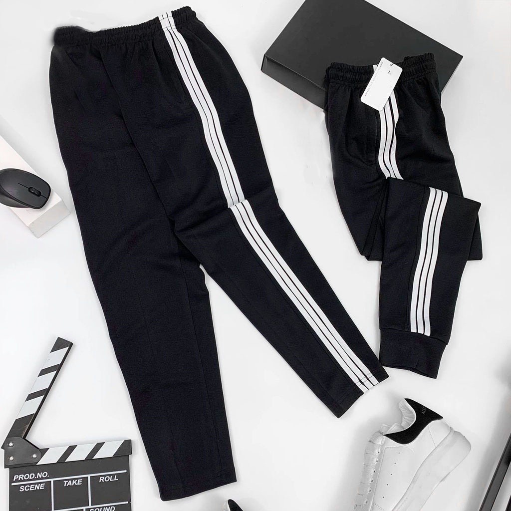 Quần thể thao jogger thun poly phối 3 sọc co giãn cao cắp dày dặn giành cho nam và nữ