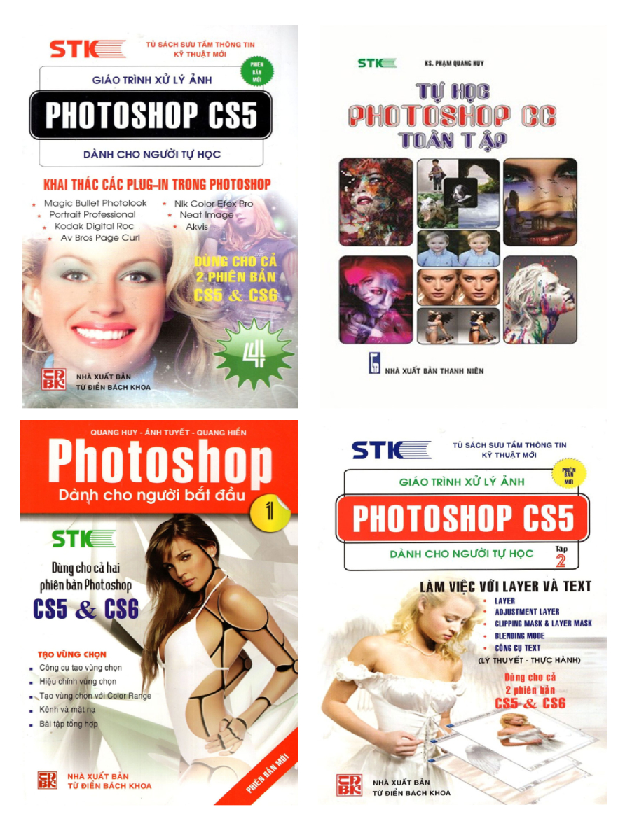 Combo Trọn Bộ Tự Học Photoshop Cho Người Mới Bắt Đầu (Bộ 4 Cuốn) - Newshop