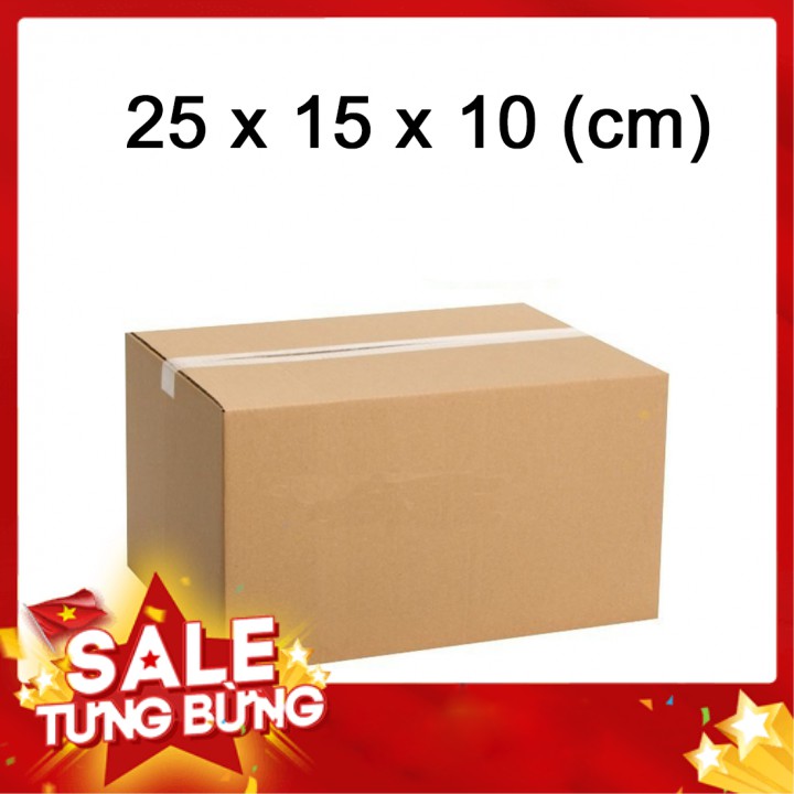 Hộp Giấy Carton Kích Thước 25x15x10 Cm Để Gói Hàng Bảo Quản Hàng Combo 10 hộp