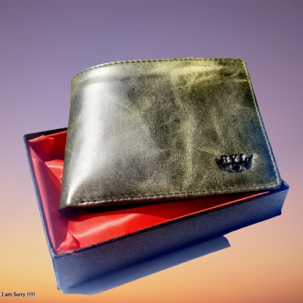 Ví Da Nam BYL /Ví da bò màu xanh rêu/ Ví da bò Pullup có nhiều ngăn đựng tiền và thẻ tiện dụng dáng ngang sang trọng (M2)