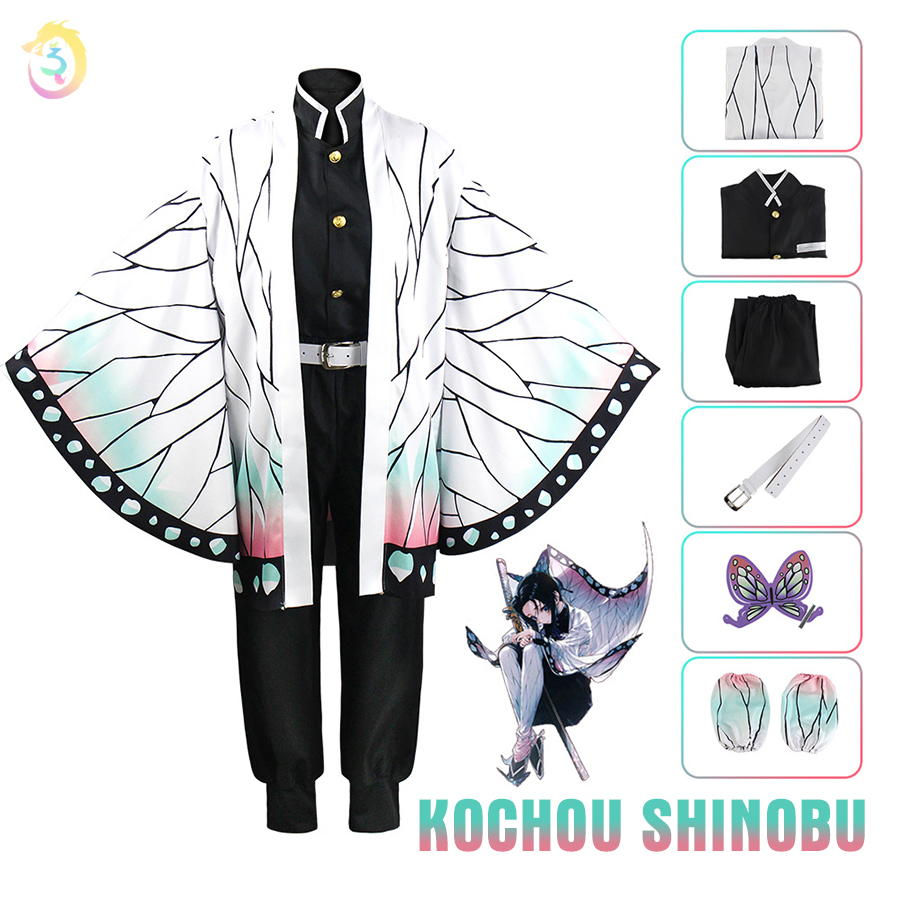 Bộ Cosplay Trùng Trụ Kochou Shinobu Hoá Trang Halloween Quần Áo Anime Kimetsu No Yaiba Demon Slayer