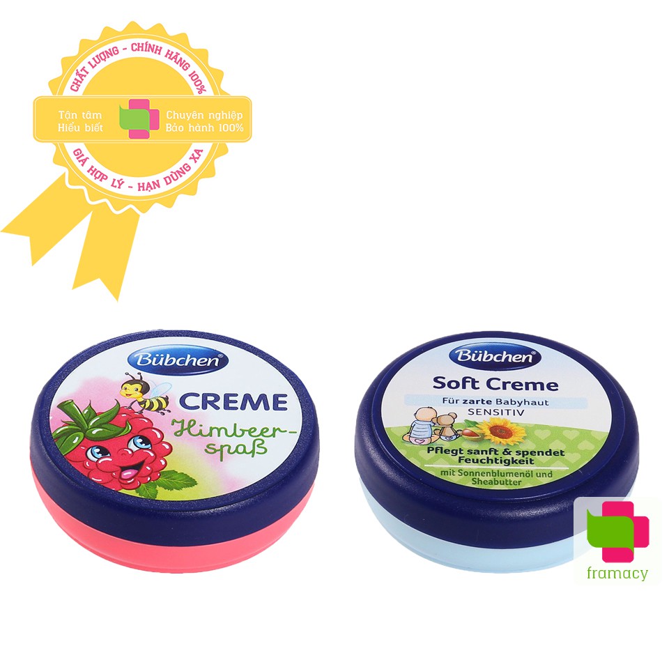 Kem Bubchen hương hướng dương và mâm xôi, Đức (20ml) dưỡng ẩm, ngừa nẻ cho bé từ sơ sinh và người lớn