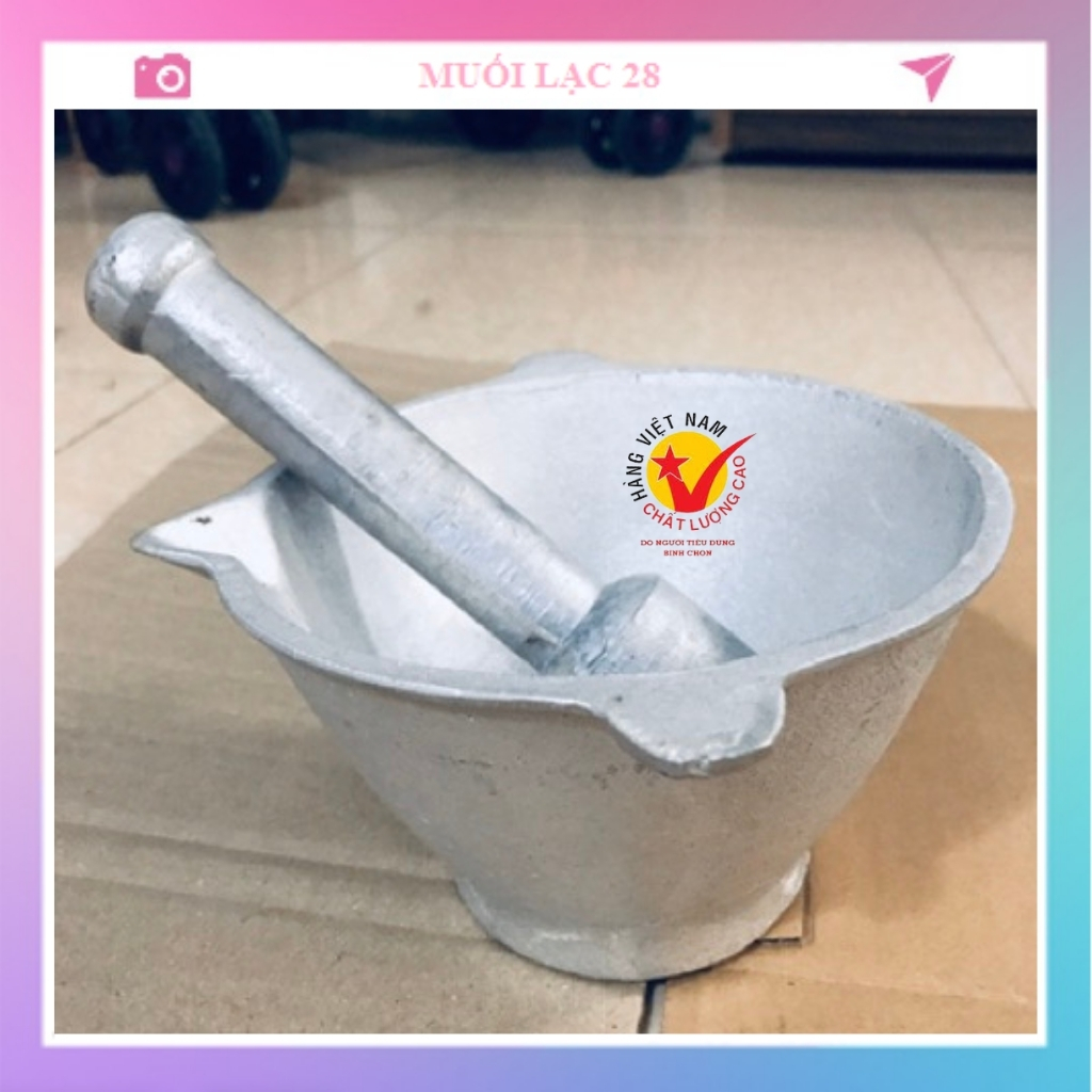 Bộ cối chày gang nguyên khối hàng đẹp loại 1