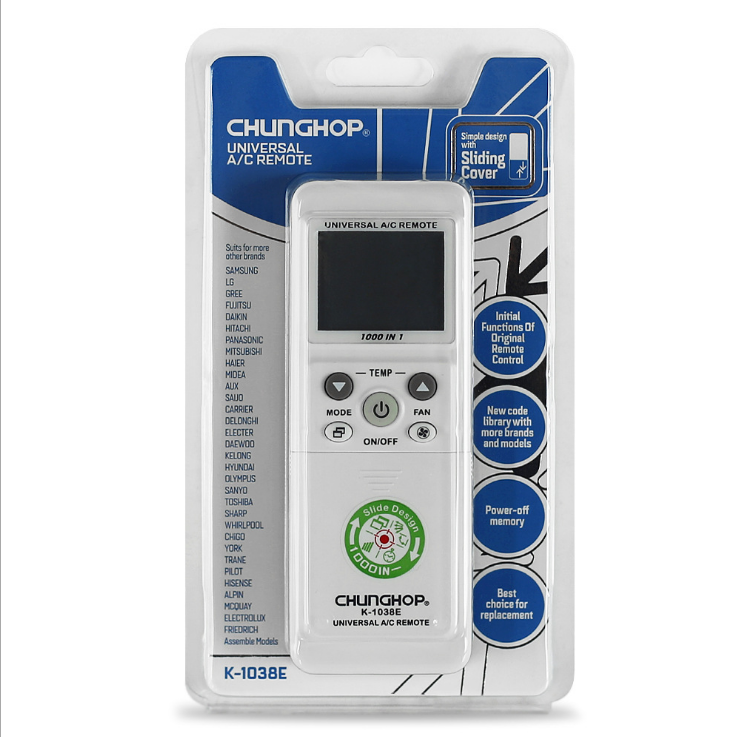 Điều khiển điều hòa remote máy lạnh đa năng k1038e chunghop new