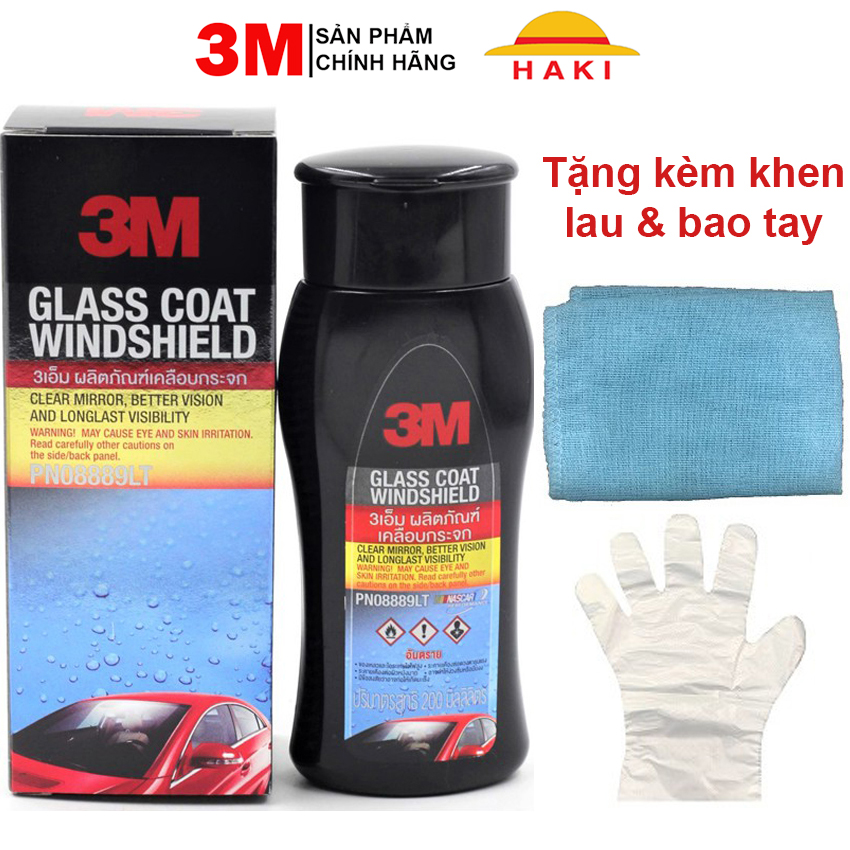 Chai chống bám nước kính ô tô, dung dịch chống bám nước tạo hiệu ứng lá sen kính ô tô, chống bám nước gương hậu 3M 08889LT [3M CHÍNH HÃNG]