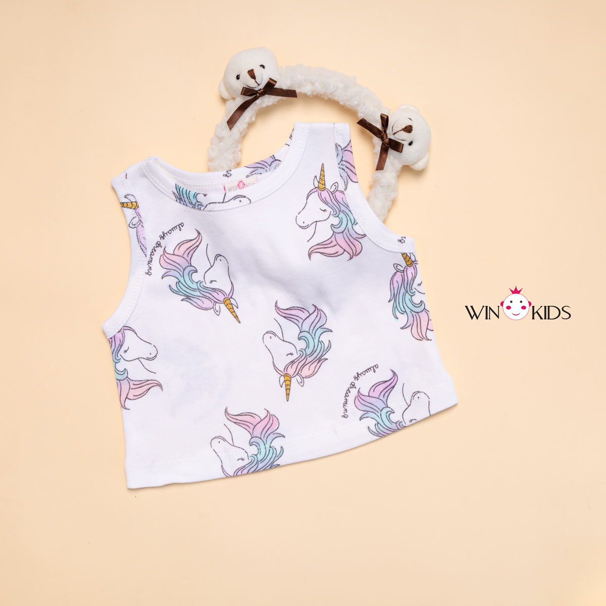 Áo croptop sát nách bé gái ba lỗ ôm body thun cotton 10-40kg Thời trang trẻ em WINKIDS - 4