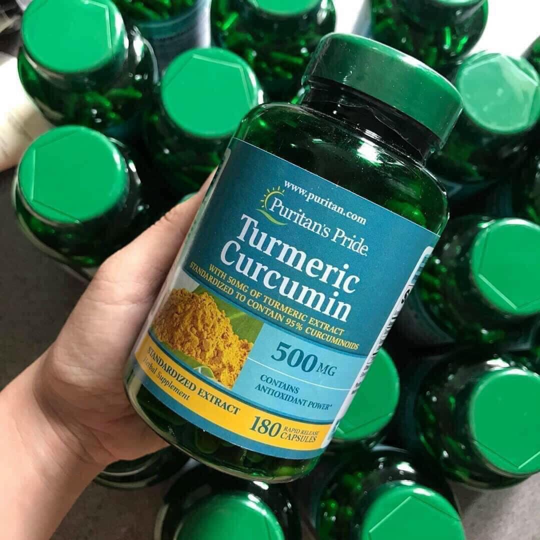 Viên Uống Tinh Chất Nghệ Puritan’s Pride Turmeric Curcumin 500mg 180 viên- Cvi Hàng Mỹ