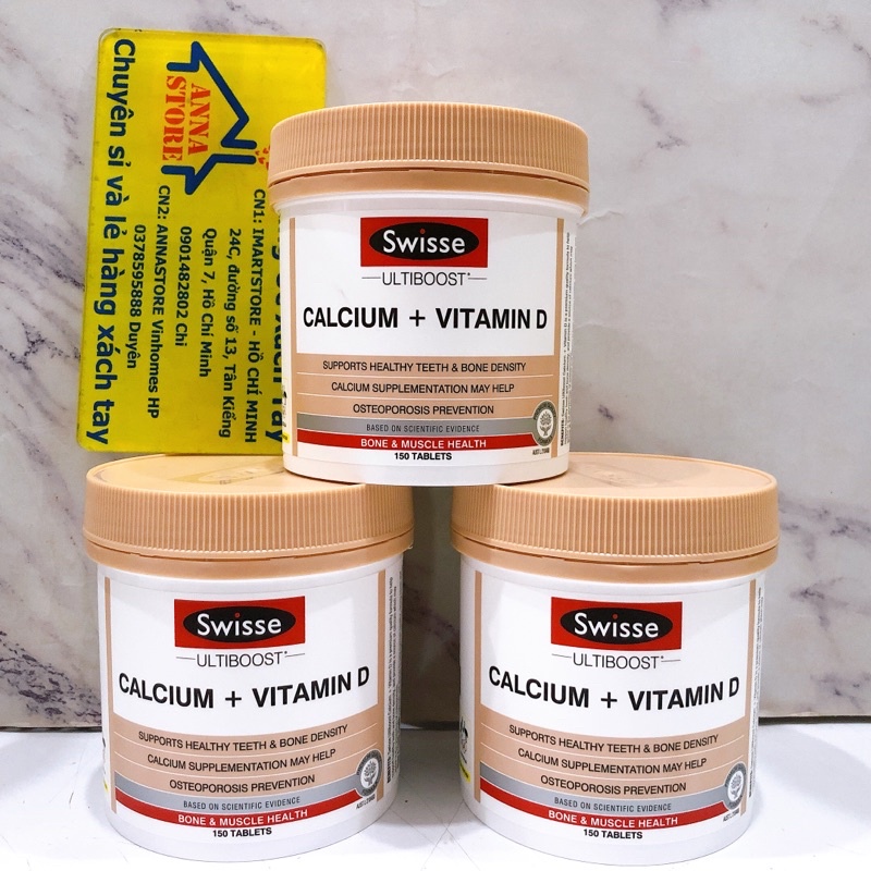 Viên uống swisse calcium + vitamin d3 bổ sung canxi d3 giúp xương chắc khỏe tránh tình trạng loãng xương 150 viên