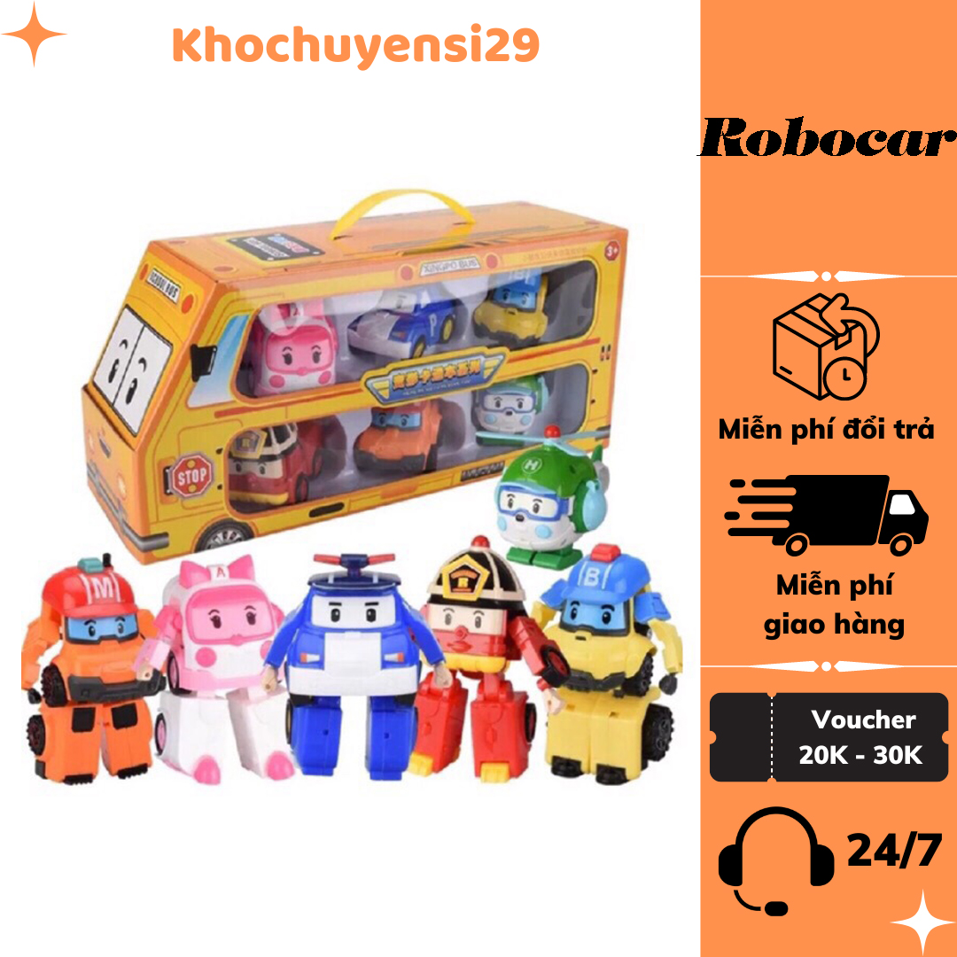 Đồ chơi 6 ô tô Biệt đội Robocar Poli biến hình trong phim hoạt hình robocar poli