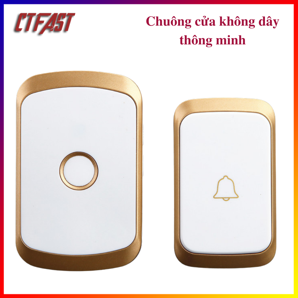 Chuông cửa không dây thông minh CTFAST CT - 01, màu sắc sang trọng, chống nước, khoảng cách sử dụng hiệu quả 300 mét - hàng chính hãng