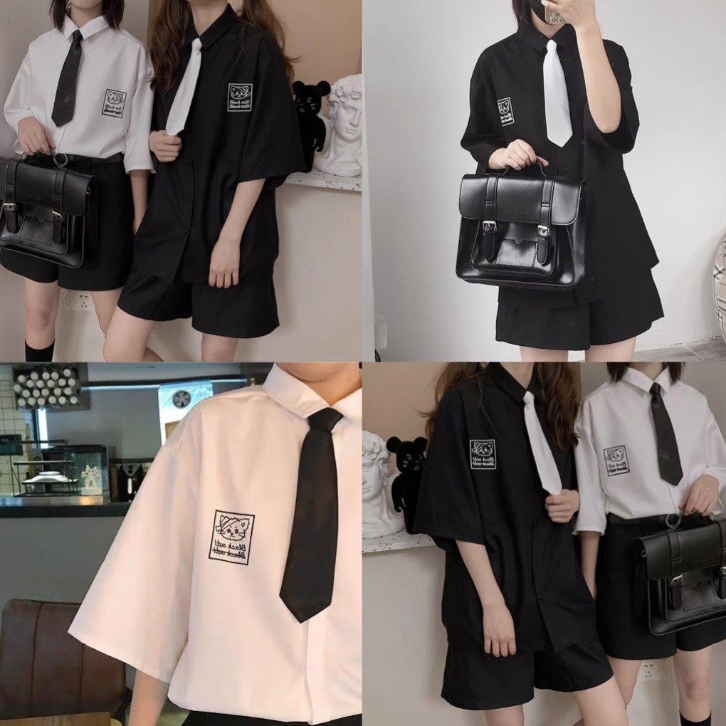 Áo sơ mi Mèo kèm cà vạt
