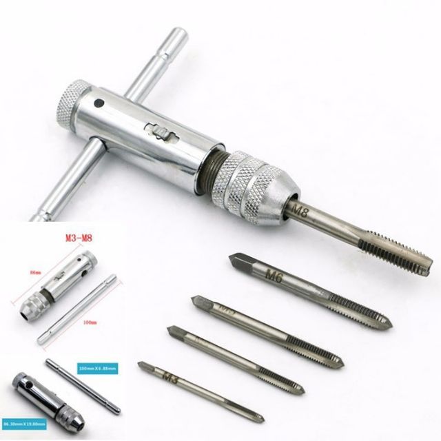 Tay quay taro tự động kèm mũi ta rô m3-m8