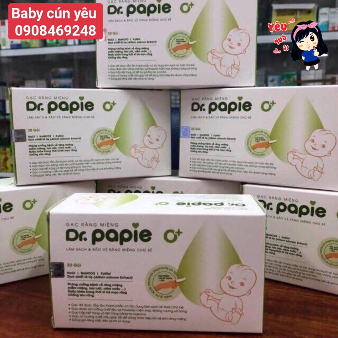 Gạc rơ lưỡi dr papie vệ sinh răng miệng cho bé