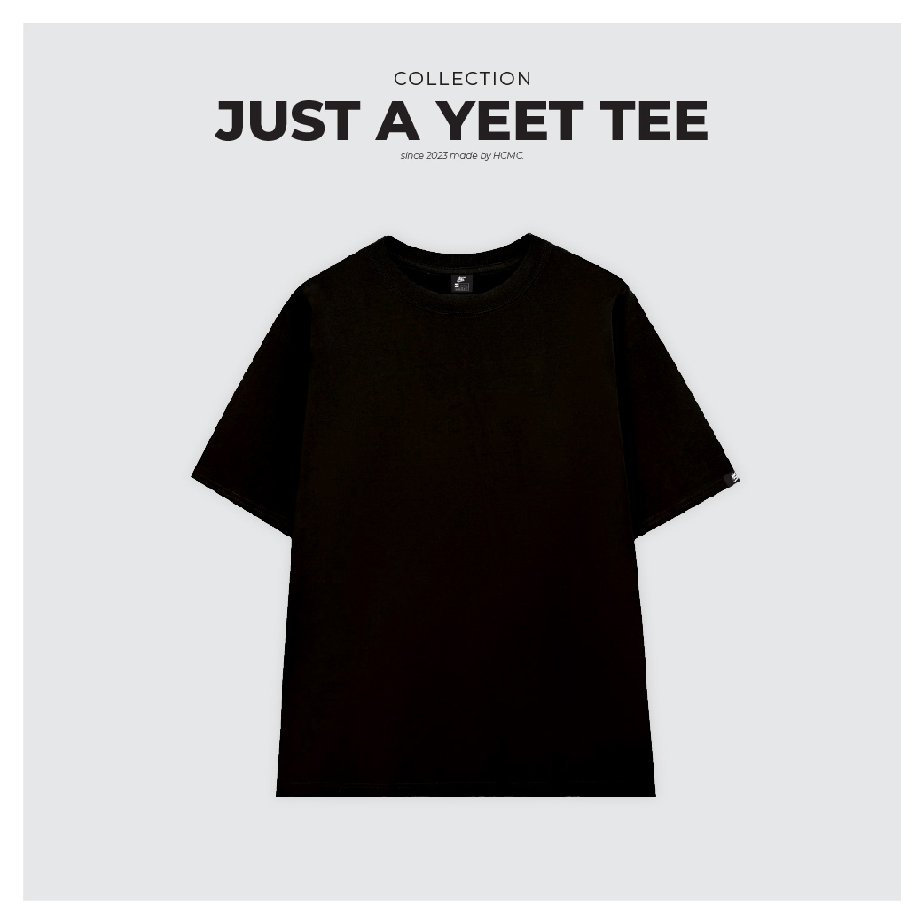 Áo thun unisex yeet black tee 100% cotton oversize local brand | đen