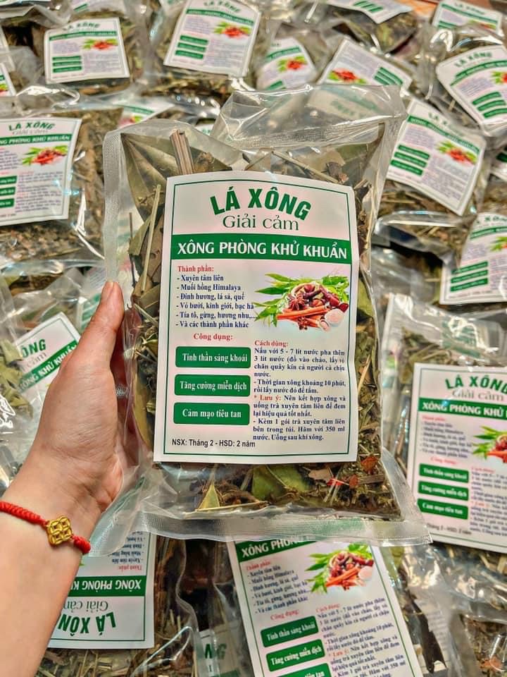 Lá Xông Giải Cảm Thảo Dược (Tặng kèm gói trà xông xong thì pha uống) Cực Chất Lượng
