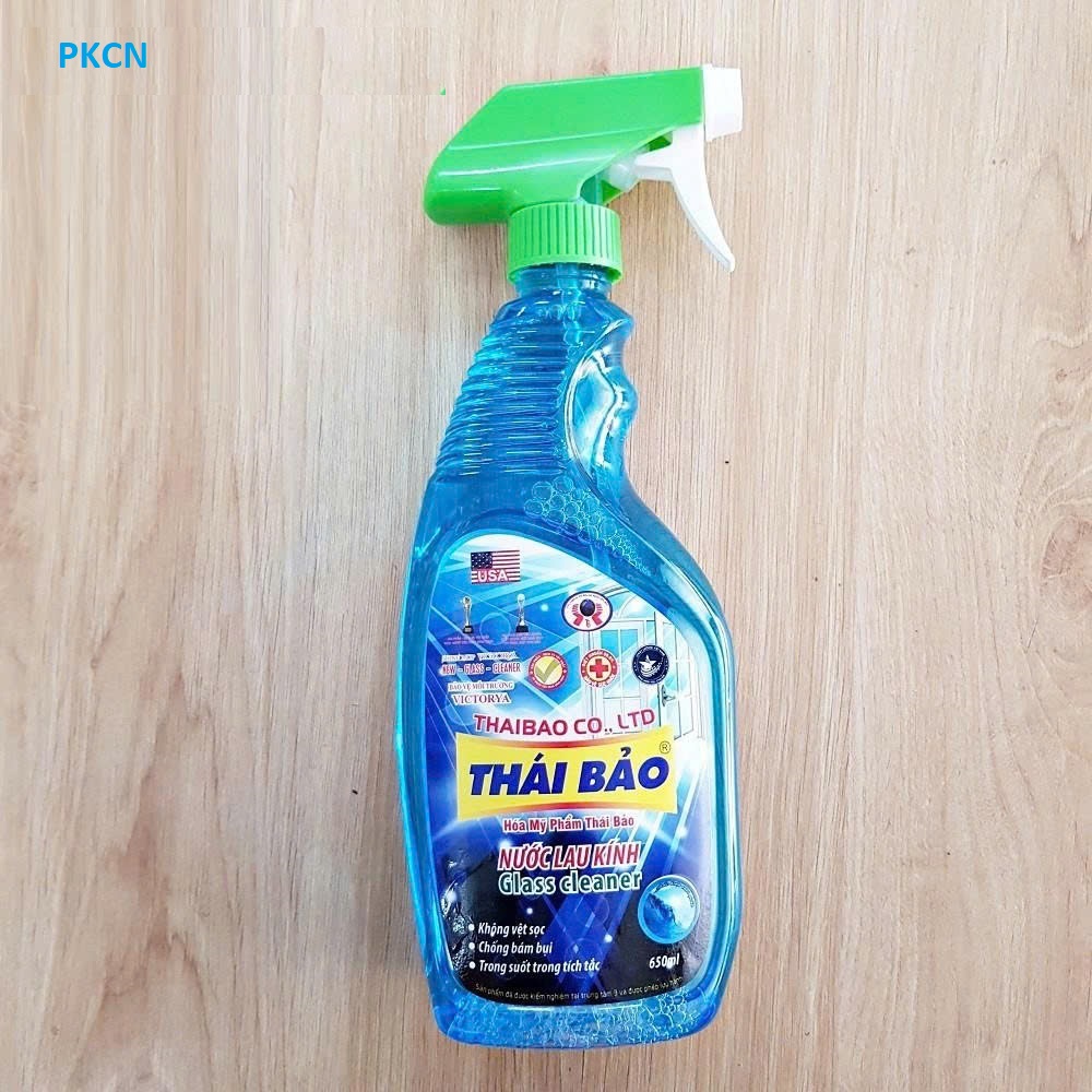 Nước lau kính Thái Bảo 650ml - Nước rửa kính Glass cleaner siêu sạch sáng bóng