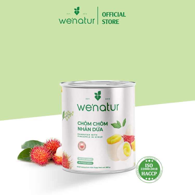 [Xuất Khẩu] Chôm Chôm Nhân Dứa Ngâm Nước Đường we'natur 565g