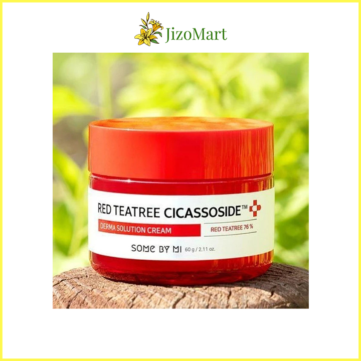 Kem dưỡng giảm mụn, phục hồi cho da siêu nhạy cảm chiết xuất tràm trà đỏ some by mi red tea tree cicassoside derma solution cream 60g - some by mi chính hãng