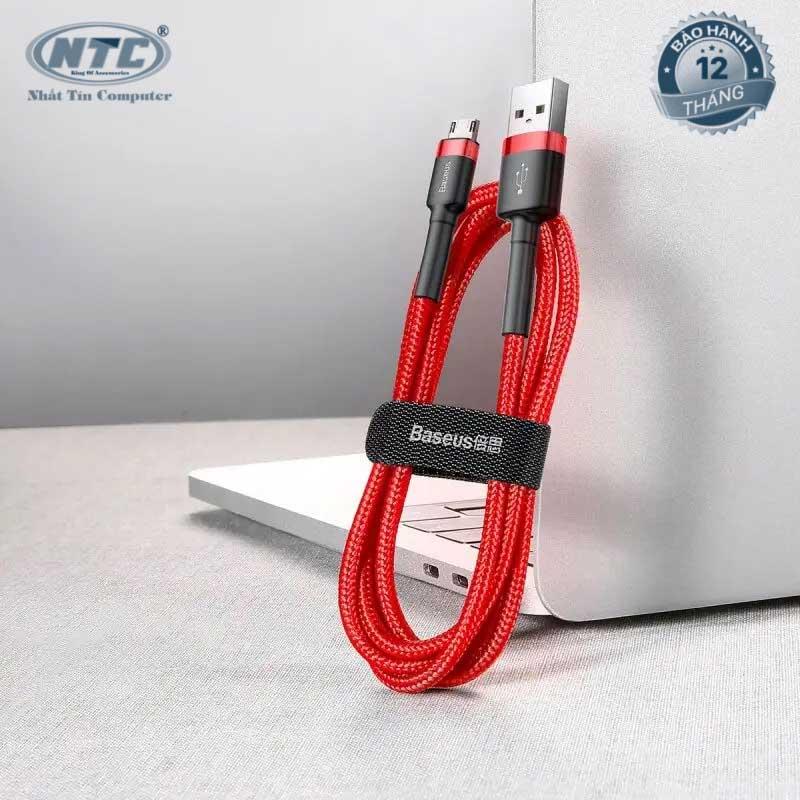 Cáp sạc nhanh microUSB Baseus Cafule CAMKLF-C09 dài 200cm hỗ trợ 1.5A max dây bọc dù chống đứt truyền dữ liệu - Hãng phân phối chính thức - Nhất Tín Computer