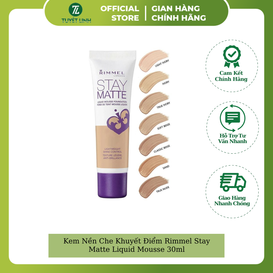 Kem Nền Che Khuyết Điểm Rimmel Stay Matte Liquid Mousse 30ml