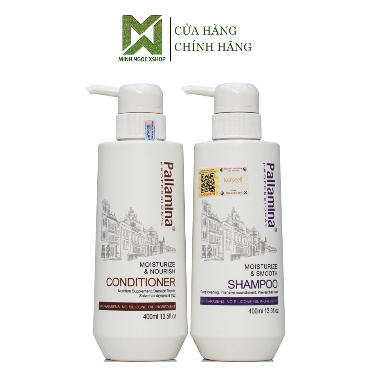 Dầu gội xả phục hồi tóc siêu mềm mượt Pallamina 400ML