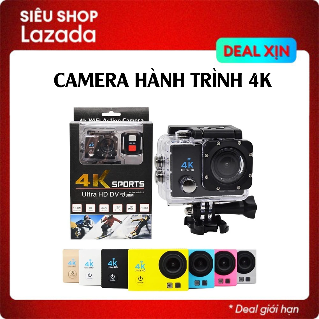 camera hành trình xe máy 4K Ultra full HD ,camera đi phượt quay phim chụp ảnh siêu nét chống nước ở độ sâu tới 30m,có điều khiển từ xa