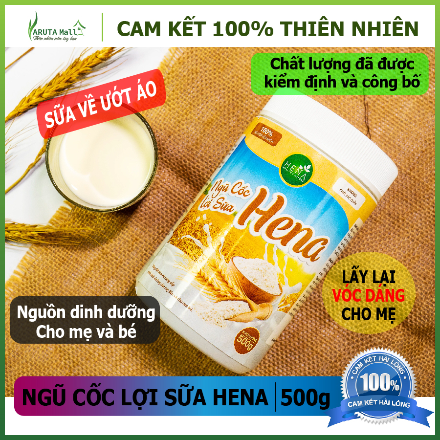 [Hàng Cáo Cấp - Chính Hãng] Ngũ Cốc Lợi Sữa, Ngũ Cốc Mẹ Sữa Hena 500g. 100% Nguyên Liệu Thiên Nhiên. Sữa Về Nhanh - Đặc Sau 3 Ngày