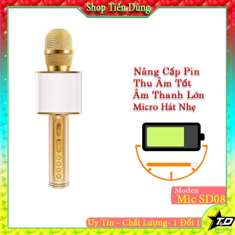 Mic karaoke sd08 mic bluetooth Hàng Chuẩn không phải hàng rẻ