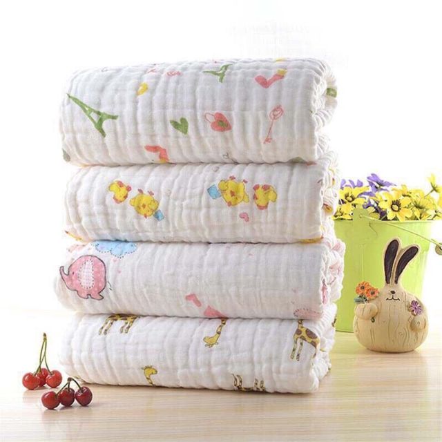 Combo 2 Khăn tắm vải xô cao cấp 6 lớp siêu mềm, thấm hút cho bé, 110x110cm-Instill Store