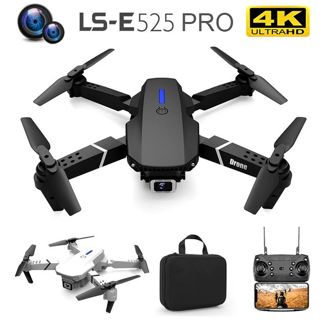 Máy bay flycam mini giá rẻ E525 Pro Camera kép 4K dữ dộ cao ổn định có thể gấp gọn tiện lợi