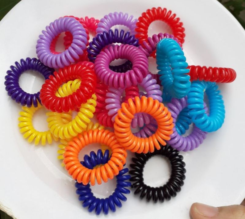 Túi 10 lò xo cột tóc nhựa dẻo nhiều màu