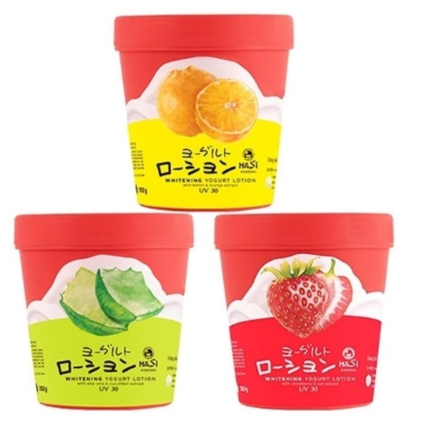 Dưỡng thể trái cây HASI WHITENING trắng da toàn thân hương dâu/nha đam/cam chanh - Bảo Anh F Store