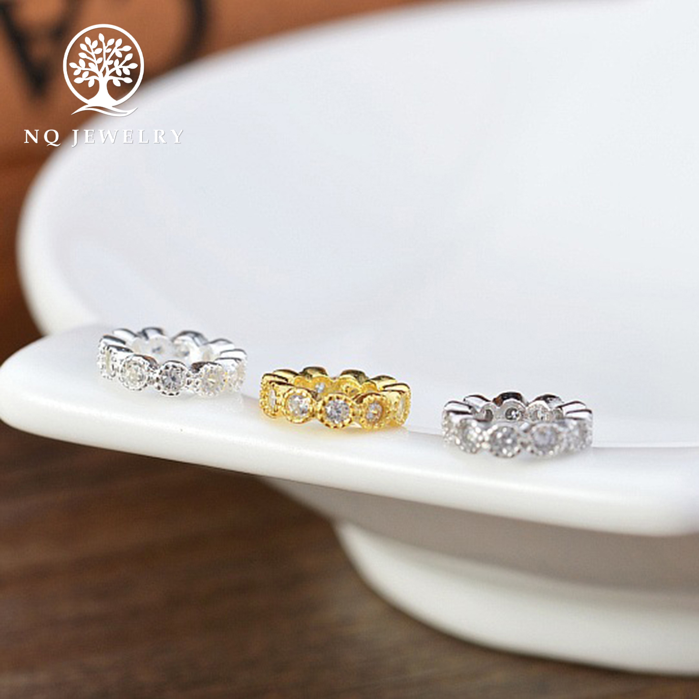 Charm bạc vách ngăn hạt đính đá trang trí - NQ Jewelry