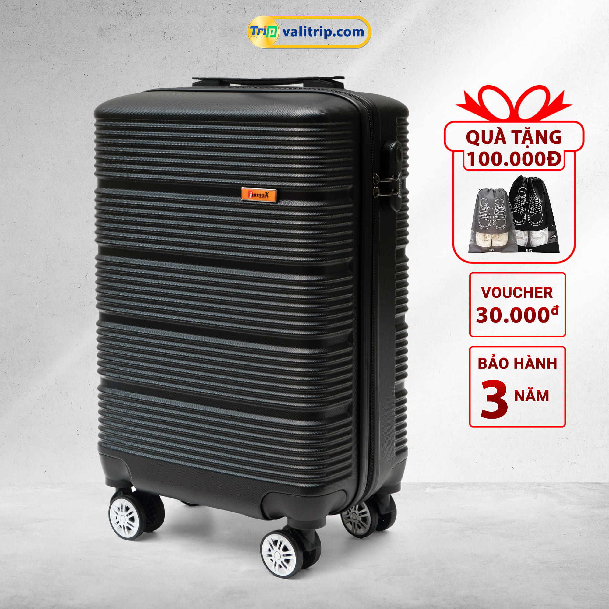 [ MIỄN PHÍ SHIP] Vali nhựa du lịch immaX X13 có 2 size 20inch xách tay lên máy bay và 24inch ký gửi hành lý