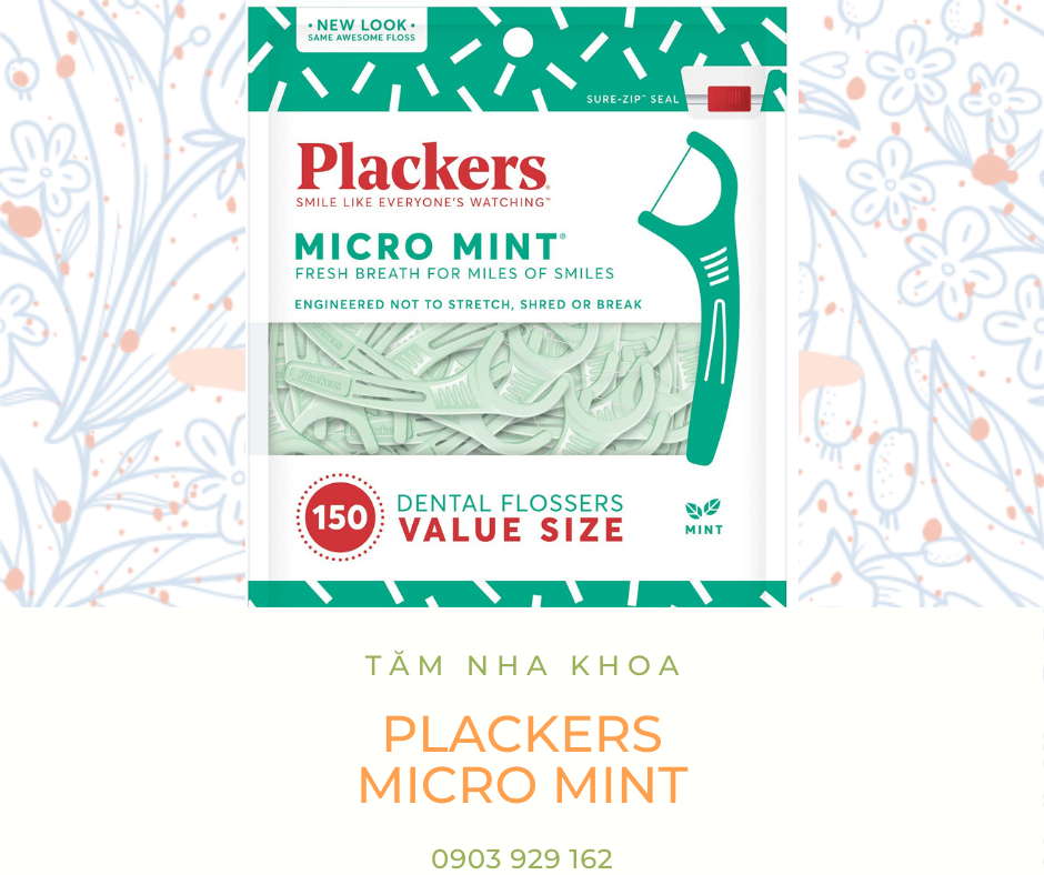 Tăm chỉ nha khoa Plackers Micro Mint