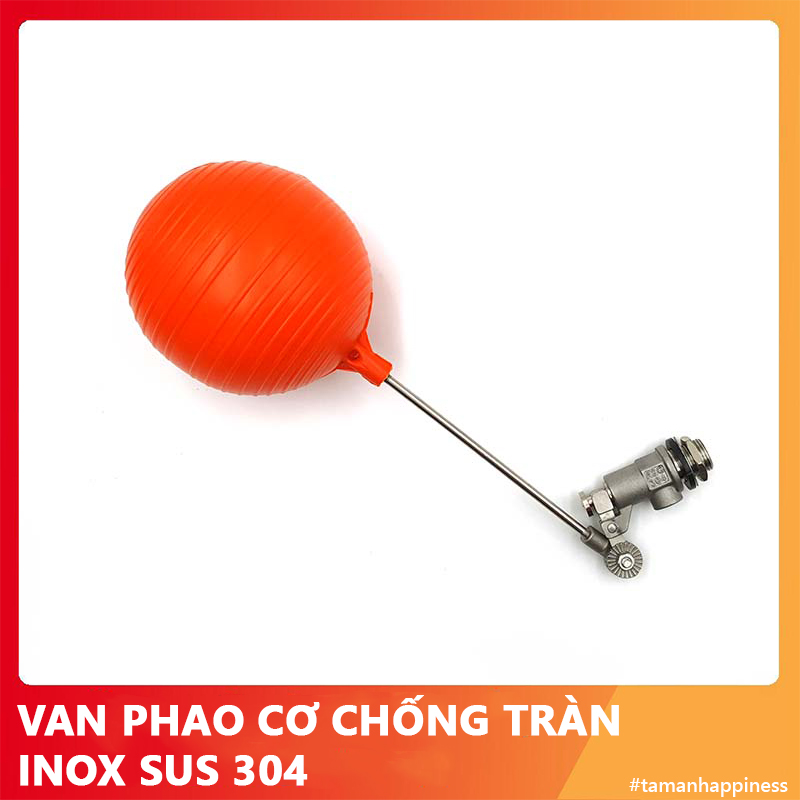 Van phao cơ Inox  Sus304 sử dụng cho bồn nước, phao tự động ngắt nước ren ngoài phi 21,27mm