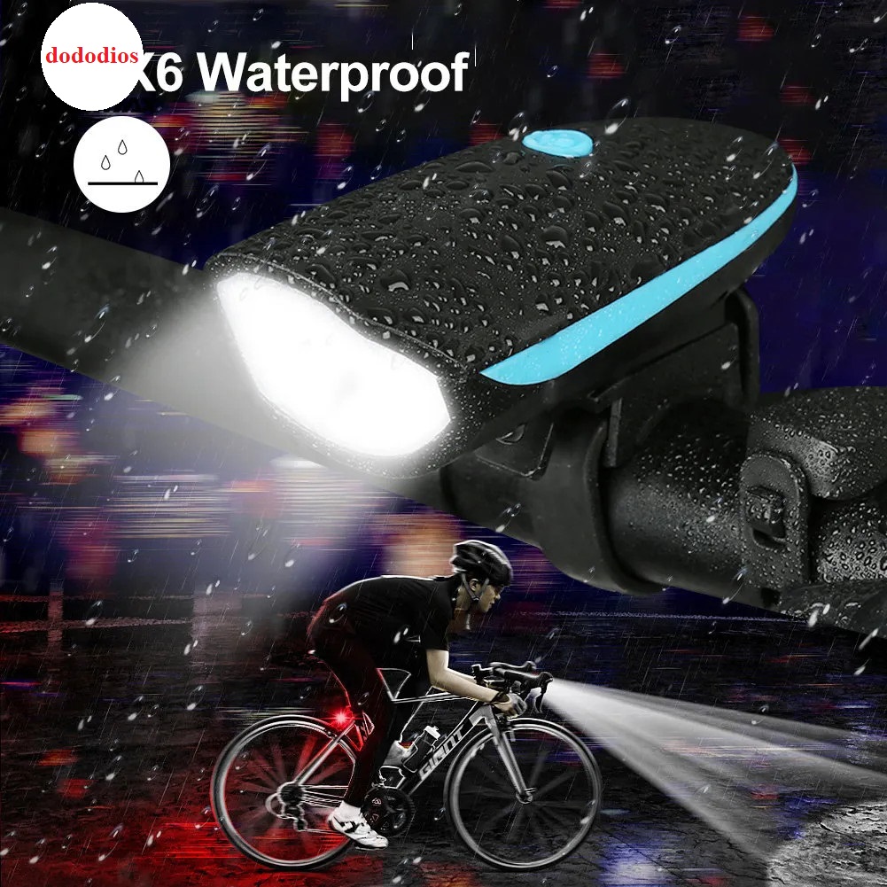 Đèn trước cho xe đạp dododios với còi xe đạp USB có thể sạc lại cho xe đạp Đèn trước cho xe đạp Đèn pin Đèn pin Chuông điện tử Phụ kiện MTTB