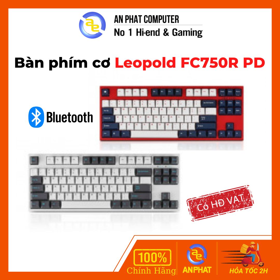 Bàn phím cơ leopold fc750r pd bluetooth white blue star silent red switch - bh 24 tháng