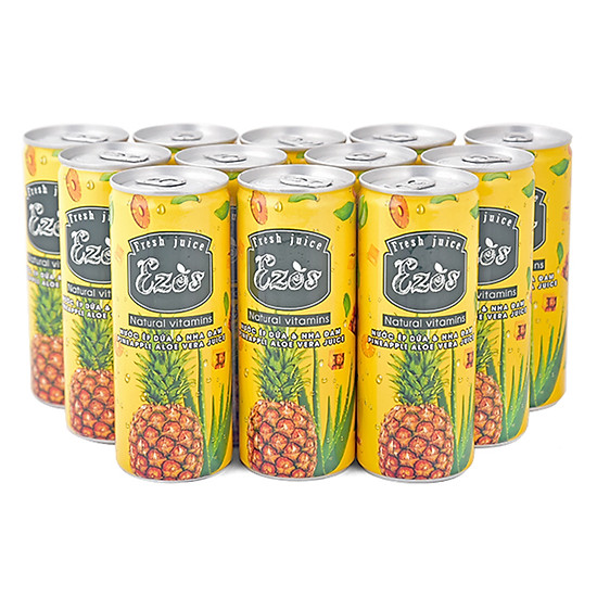 Nước ép dứa ezos lốc 12 lon x 240ml