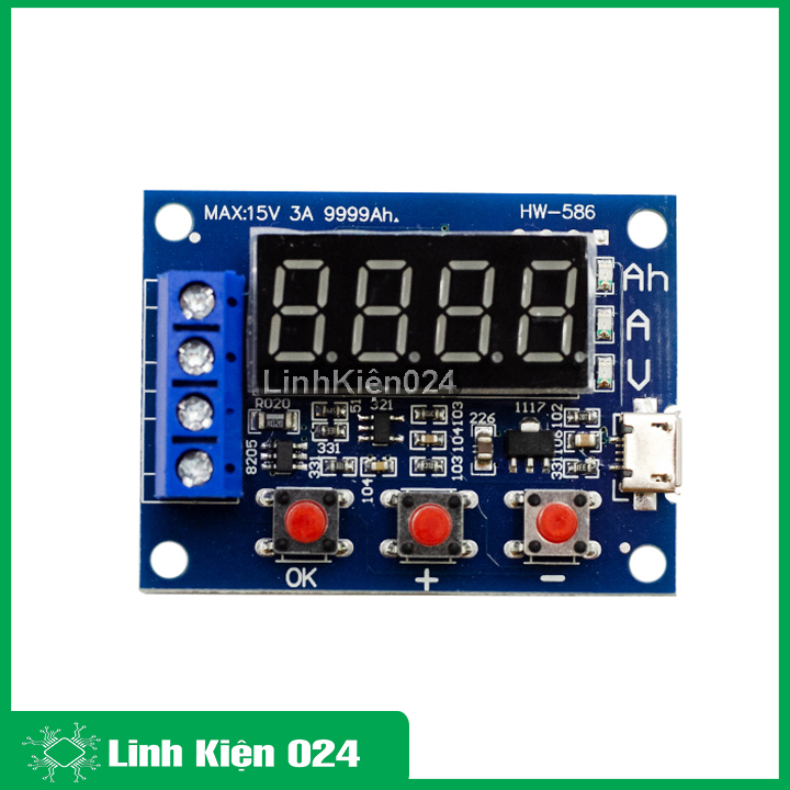 Mạch kiểm tra dung lượng pin lithium 18650 li-ion hw-586 zb2l3 1.2v 12v
