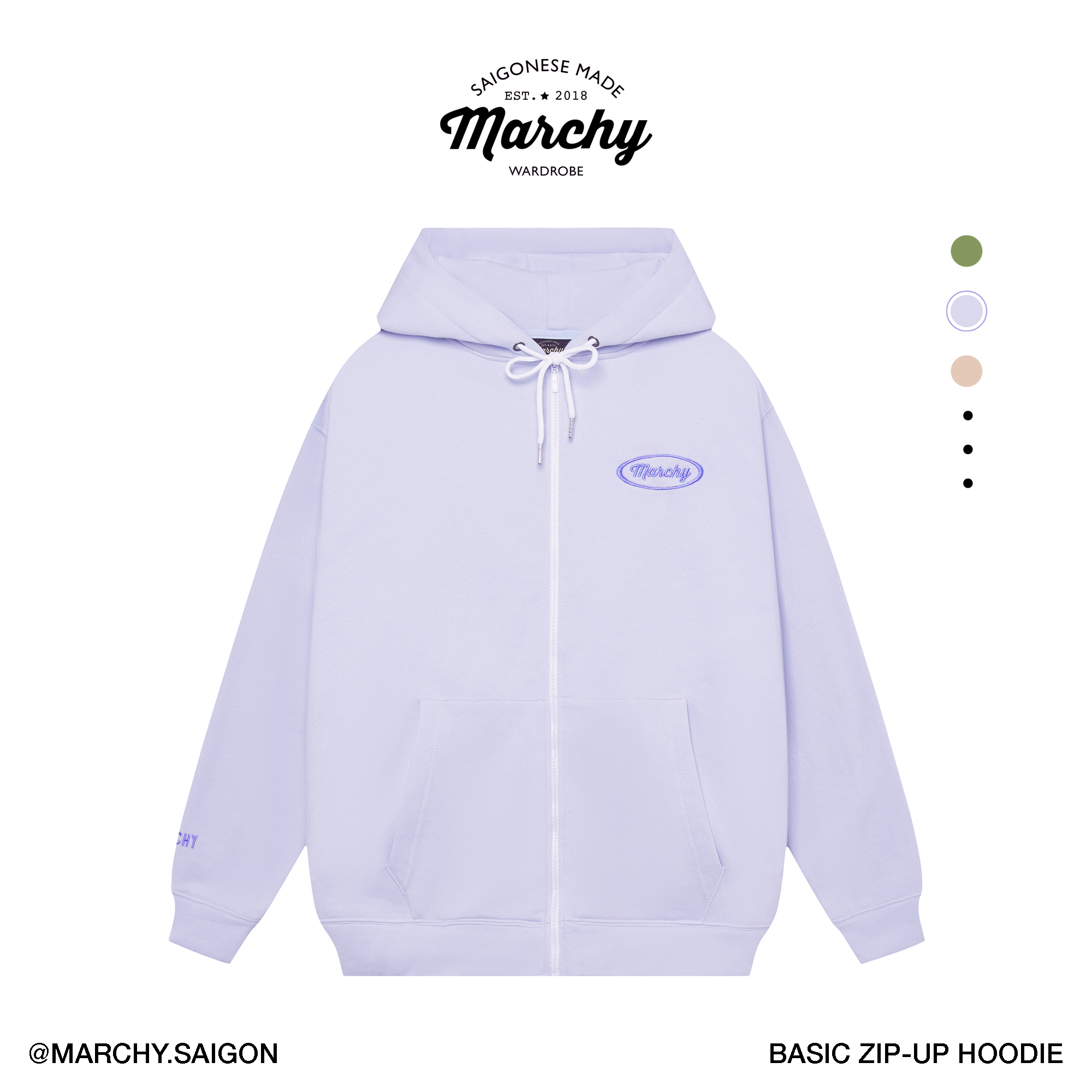 [nhập lazsohot2- giảm 20% đơn 199k|marchy - basic zip-up hoodie - áo khoác